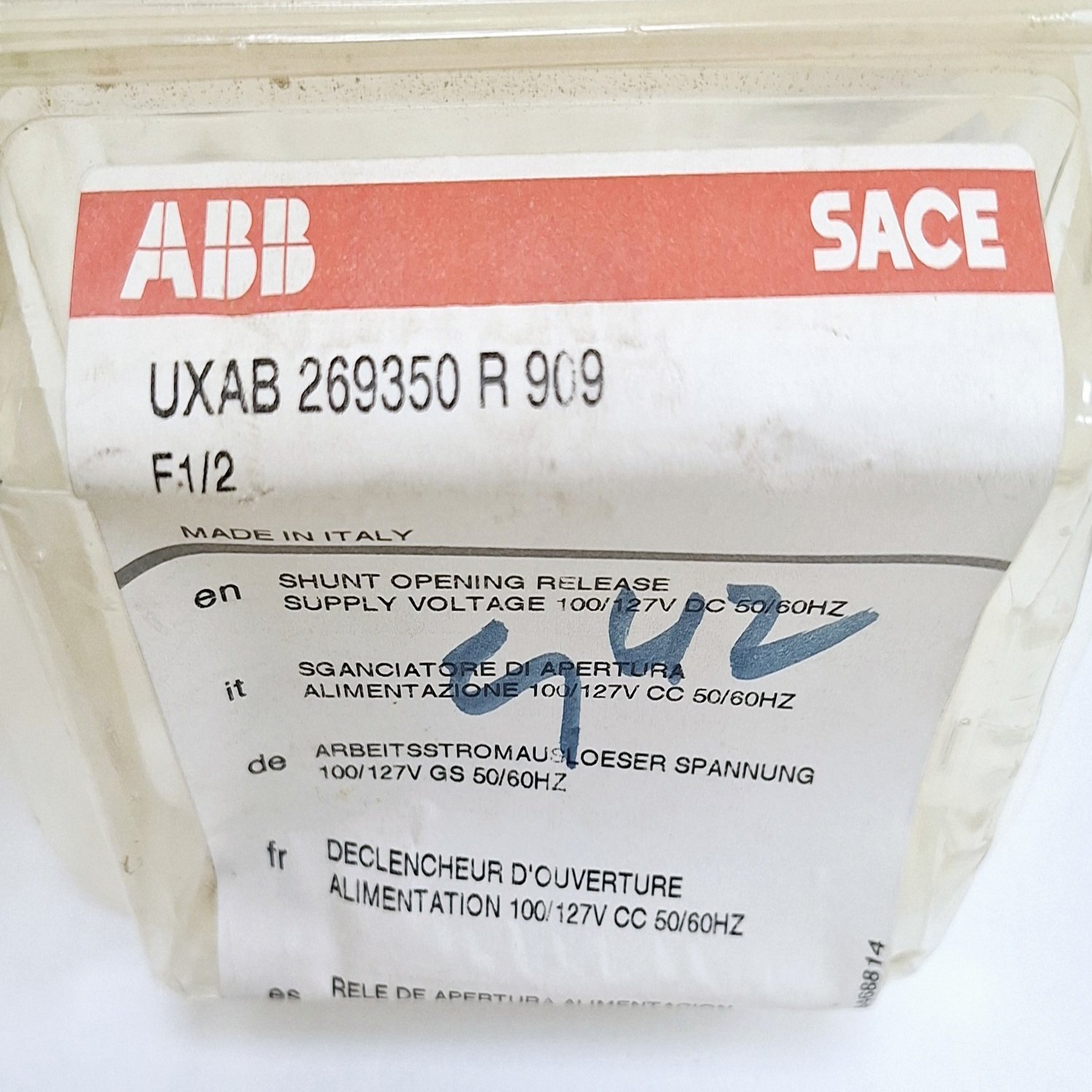 ABB_SACE_UXAB_269350_R_909_Shunt_Opening_Release_100127V_CC_5060Hz11