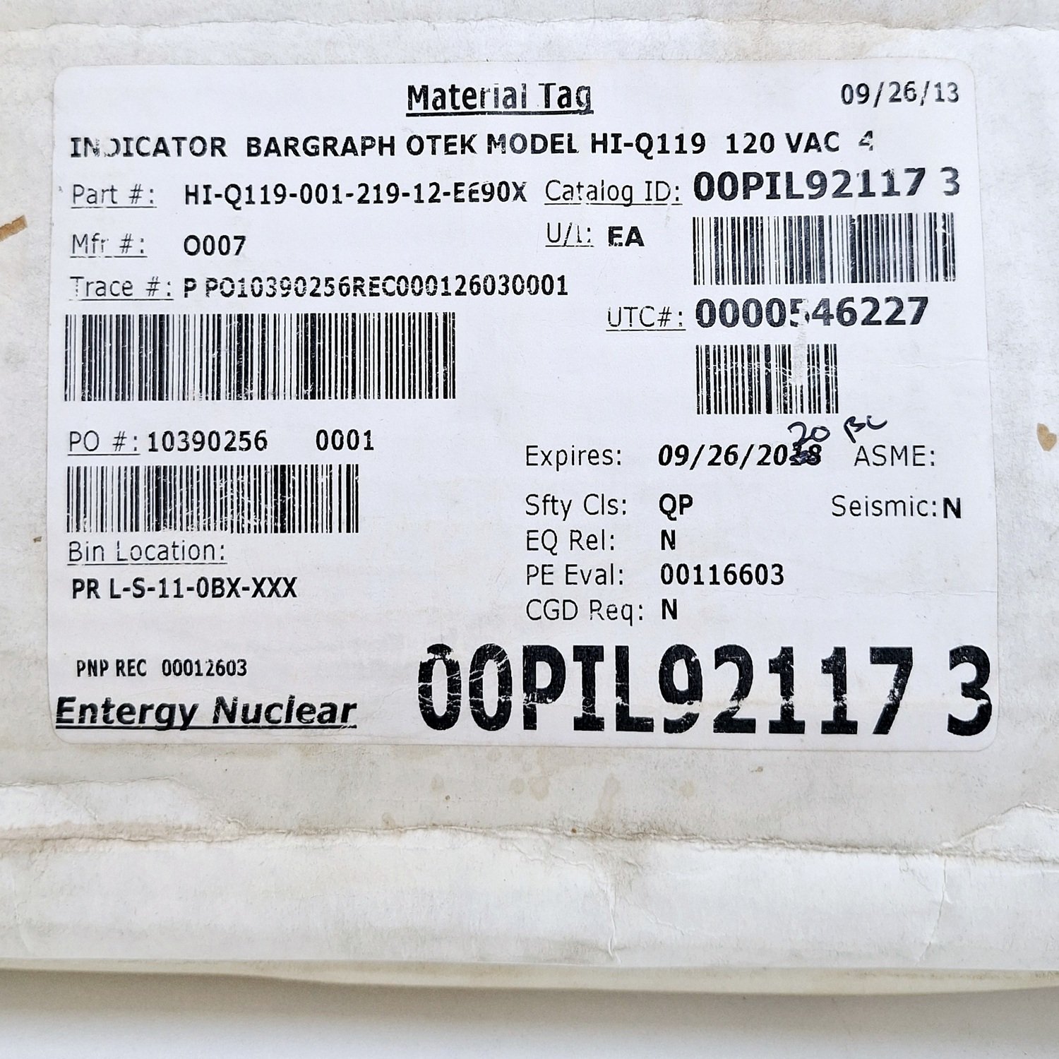 OTEK_Corp._HI-Q119-001-219-12-EE90X__GPM_X1000_Indicator_Bargraph_120_VAC2