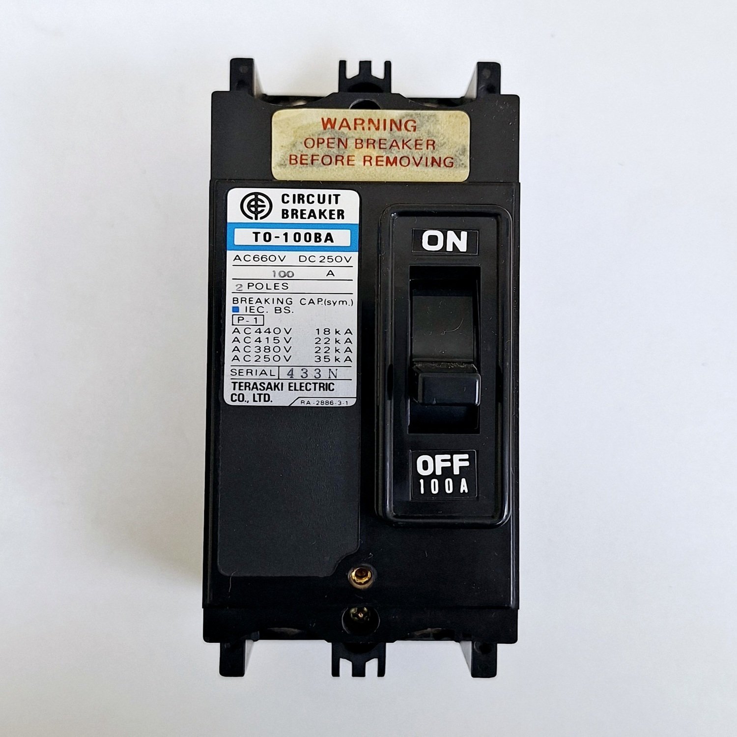 Terasaki_TO-100BA__100A_Circuit_Breaker_660V_AC_250V_DC_2_Poles11