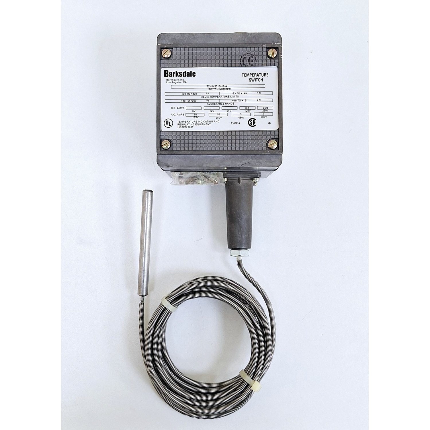 Barksdale_T2H-M251S-12-A_Temperature_Switch_125_VDC_05Amps_50-250_DEG_Barksdale_T2H-M251S-12-A_Temperature_Switch_125_VDC_0.5Amps_50-250_DEG_12